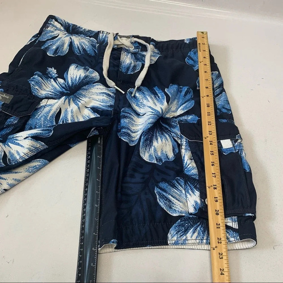 Abercrombie & Fitch Swim Shorts Trunks Men Large Cargo Pocket Floral Print Beach - Picture 12 of 12